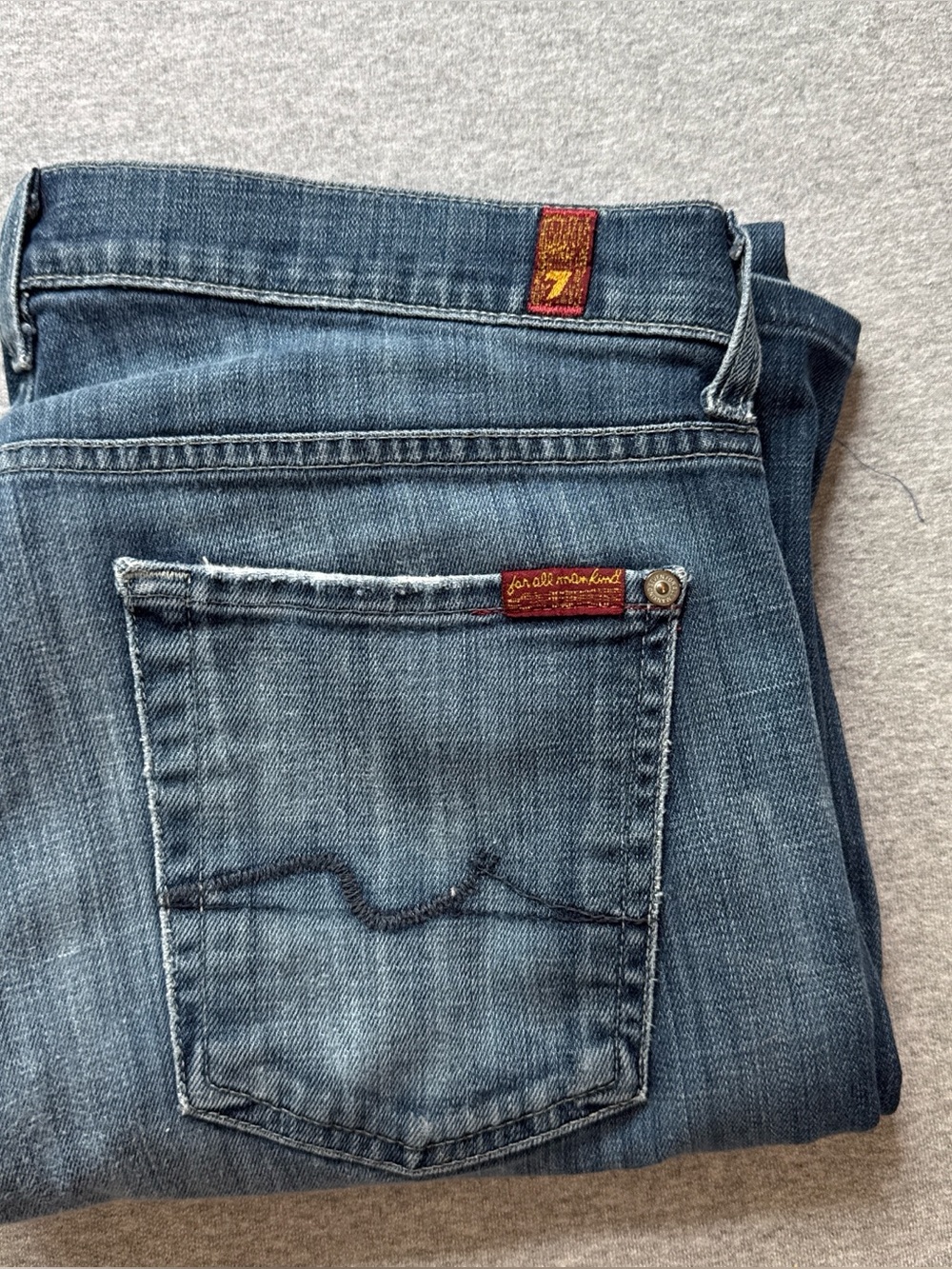 7 For All Mankind Austyn Relaxed Straight Leg Jeans - Unisex Blue Denim